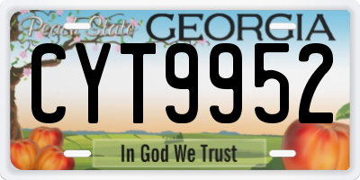 GA license plate CYT9952