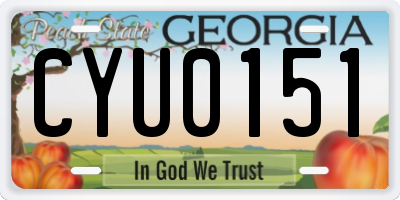 GA license plate CYU0151