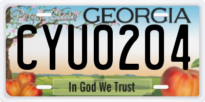 GA license plate CYU0204