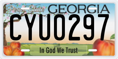GA license plate CYU0297
