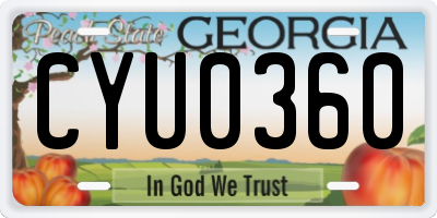 GA license plate CYU0360