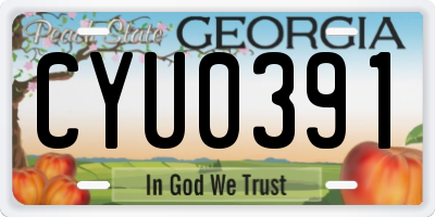 GA license plate CYU0391
