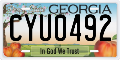 GA license plate CYU0492