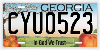 GA license plate CYU0523