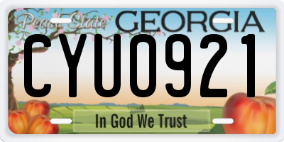 GA license plate CYU0921