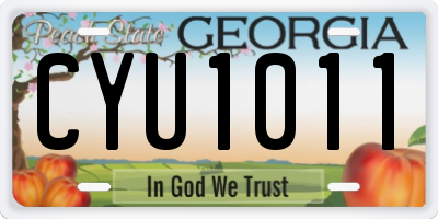 GA license plate CYU1011