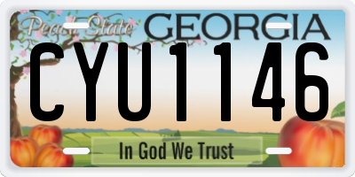GA license plate CYU1146