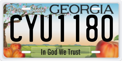 GA license plate CYU1180