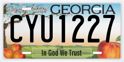 GA license plate CYU1227