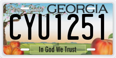 GA license plate CYU1251