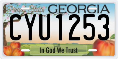 GA license plate CYU1253