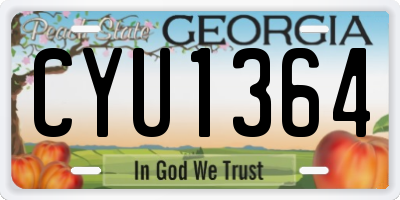 GA license plate CYU1364