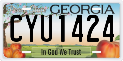 GA license plate CYU1424