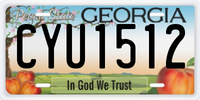 GA license plate CYU1512
