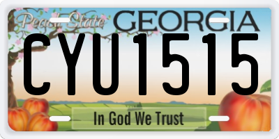GA license plate CYU1515