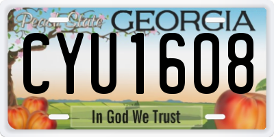GA license plate CYU1608