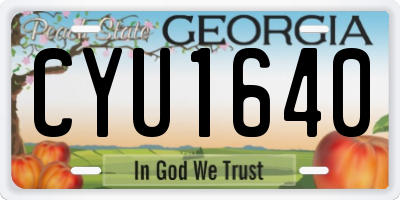 GA license plate CYU1640