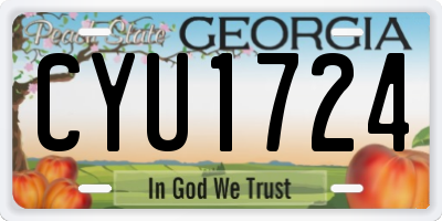 GA license plate CYU1724