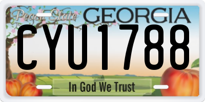 GA license plate CYU1788