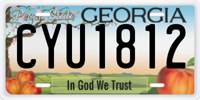 GA license plate CYU1812