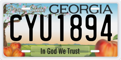 GA license plate CYU1894