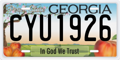 GA license plate CYU1926