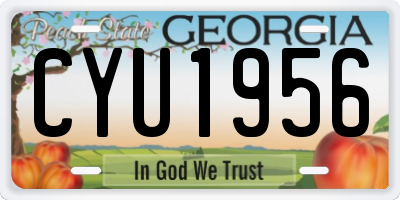 GA license plate CYU1956