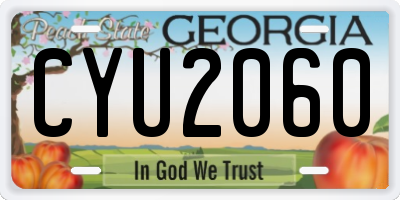 GA license plate CYU2060