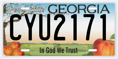 GA license plate CYU2171
