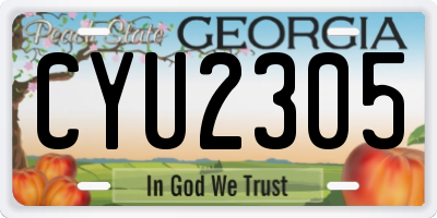 GA license plate CYU2305