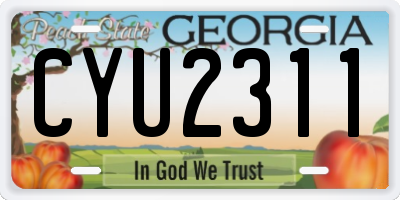 GA license plate CYU2311
