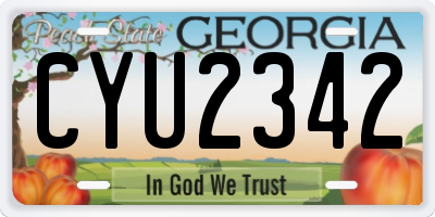 GA license plate CYU2342