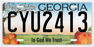 GA license plate CYU2413