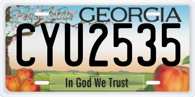 GA license plate CYU2535
