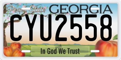 GA license plate CYU2558