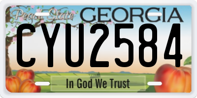 GA license plate CYU2584