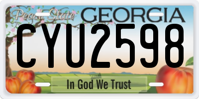 GA license plate CYU2598