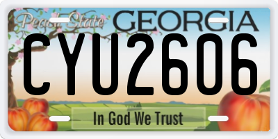 GA license plate CYU2606
