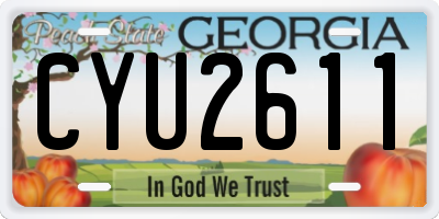 GA license plate CYU2611
