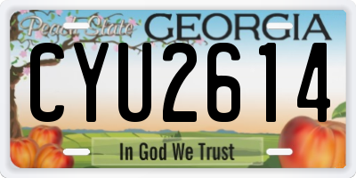 GA license plate CYU2614