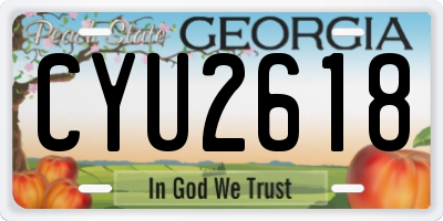 GA license plate CYU2618