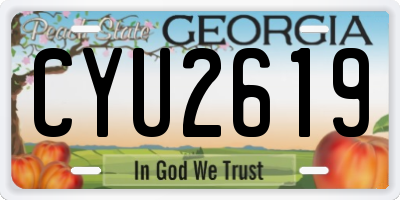GA license plate CYU2619