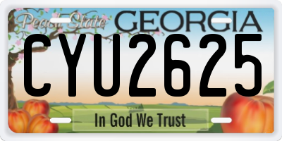 GA license plate CYU2625