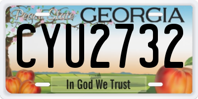 GA license plate CYU2732