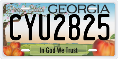 GA license plate CYU2825