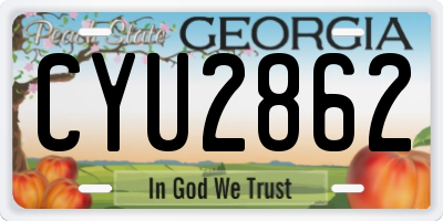GA license plate CYU2862