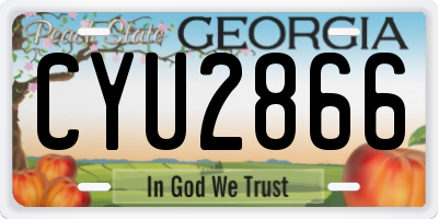 GA license plate CYU2866