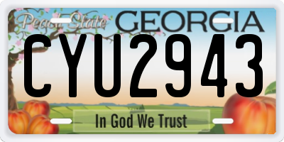GA license plate CYU2943