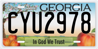 GA license plate CYU2978