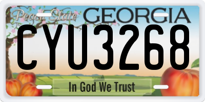 GA license plate CYU3268